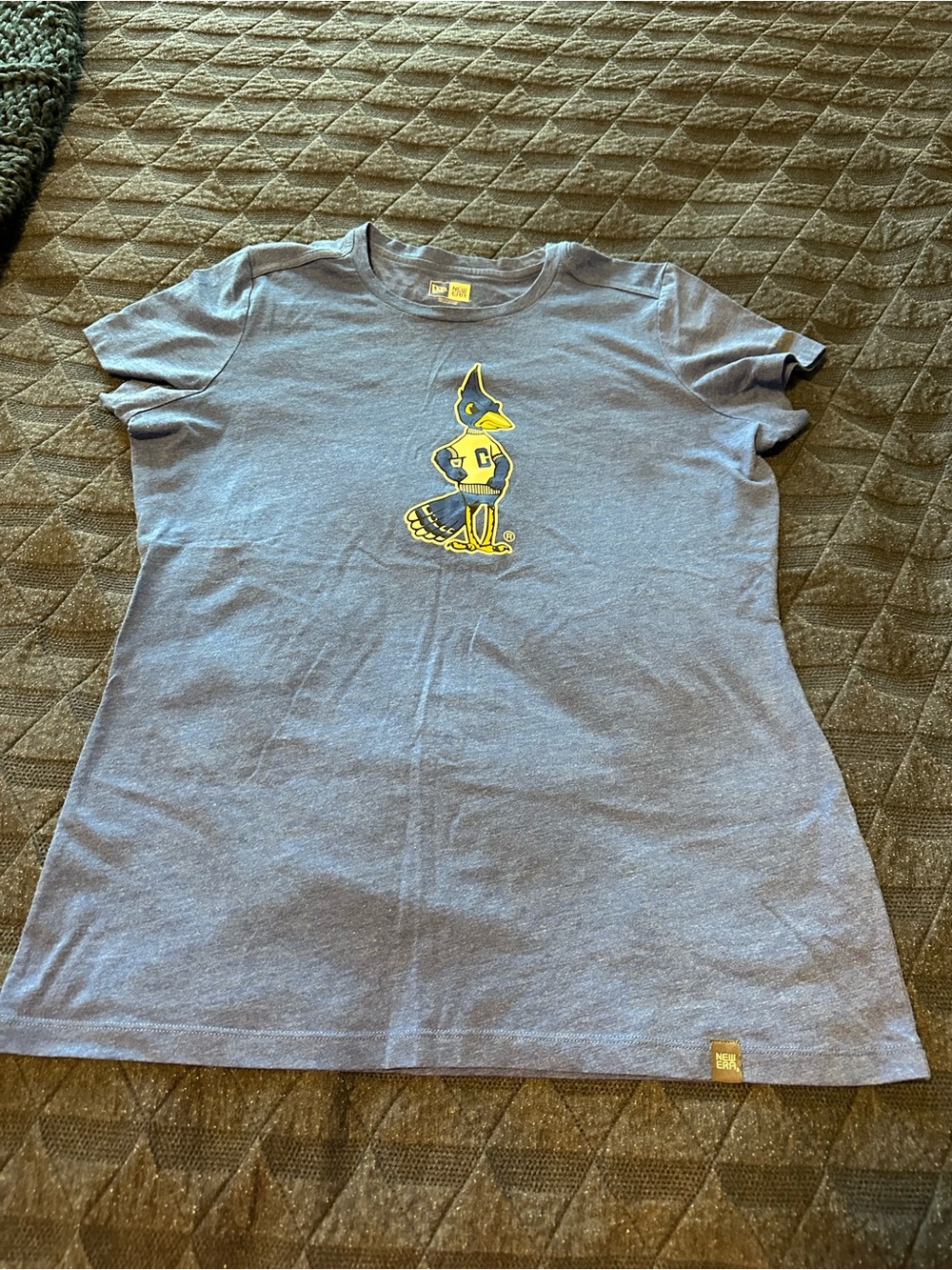 New Era Blue Short Sleeve Tee with Creighton Mascot